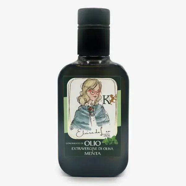 Condimento all'olio extra vergine di oliva e menta 100% italiano - 250ml - immagine 1