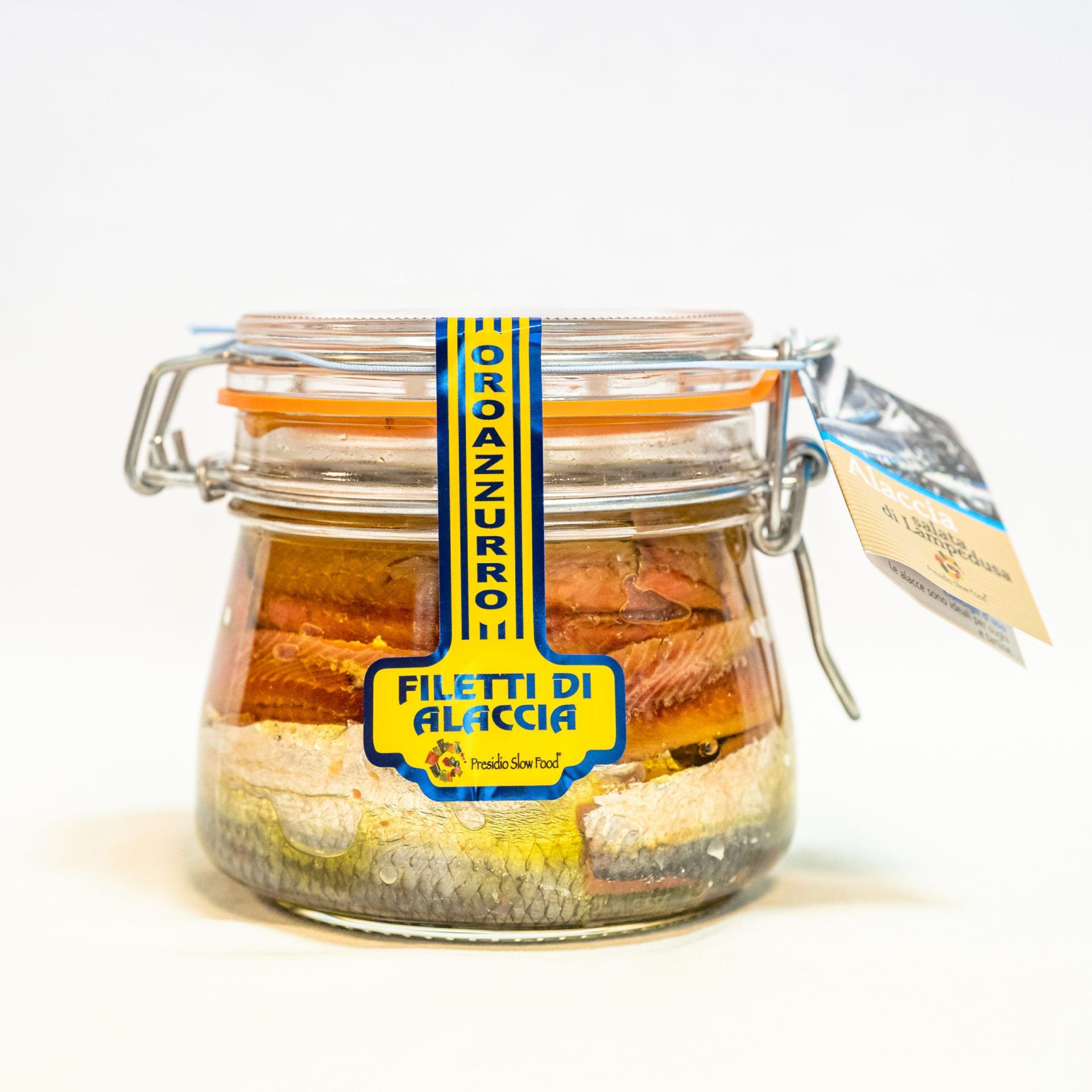 Filetti di alacce in olio extravergine di oliva, vaso ermetico da 500g