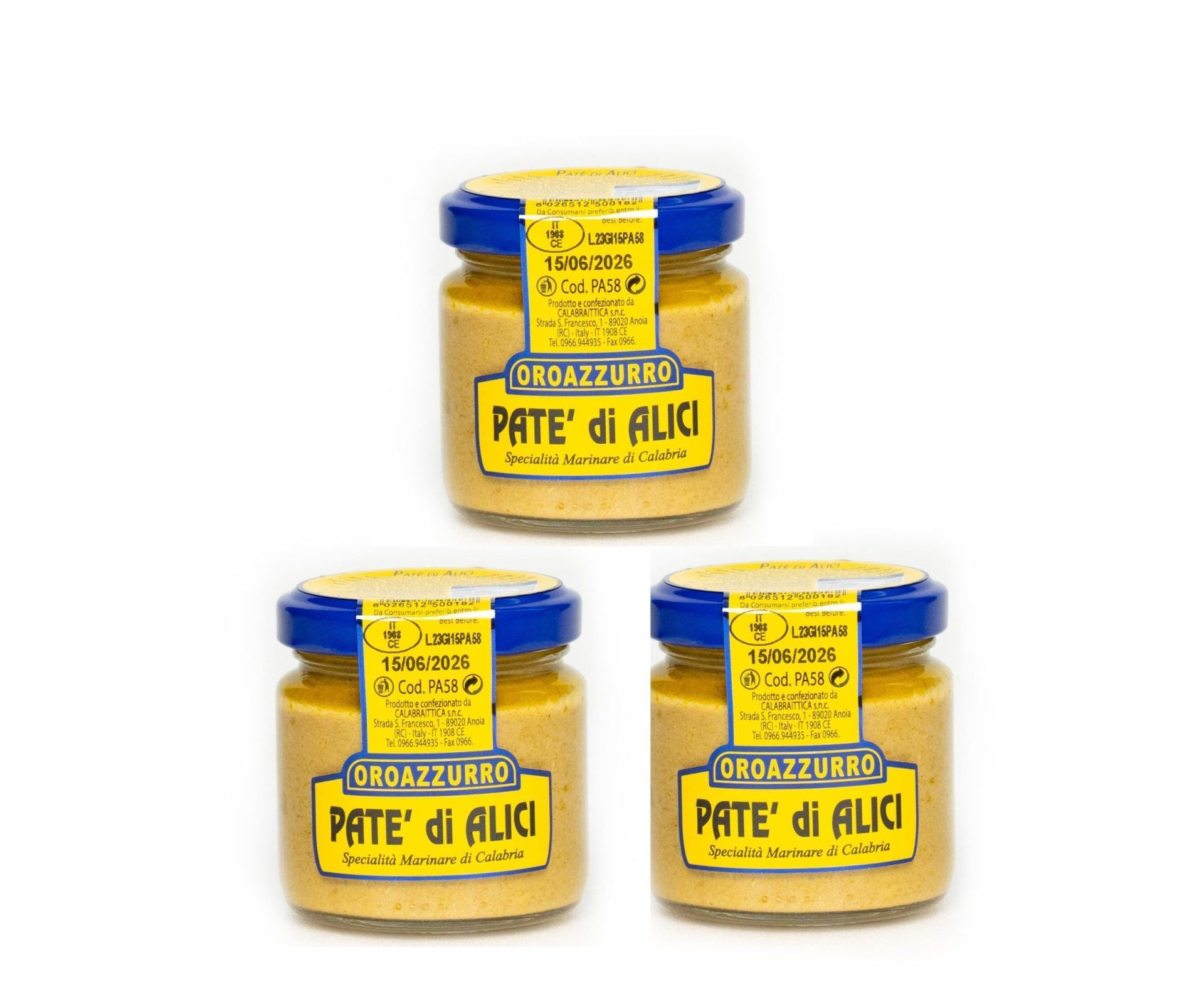 Paté di alici in olio extravergine d'oliva, 3x85g