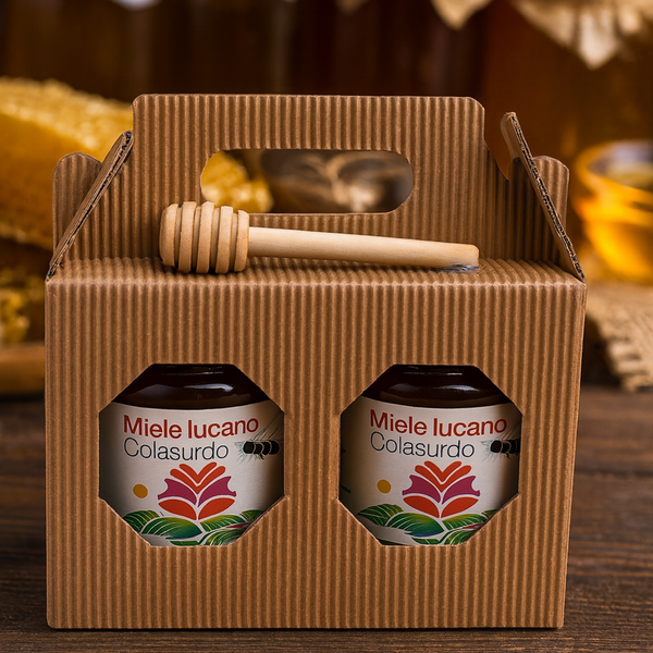 Confezione Miele in cartoncino 2 vasi da 250 gr